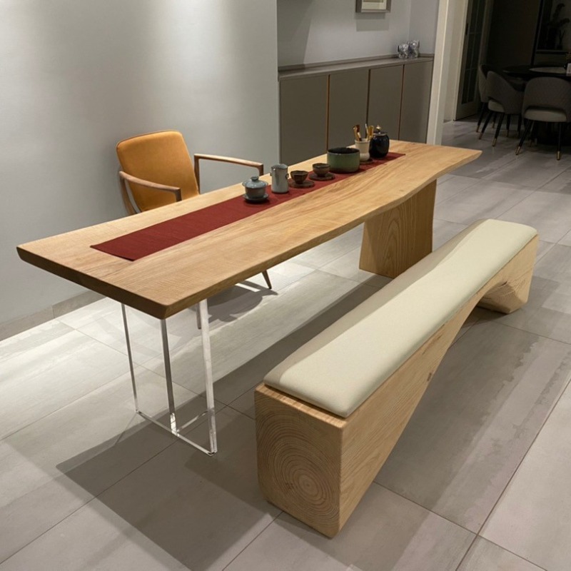 Office Furniture Modern - Nordic Solid Wood Acrylic Floating Table