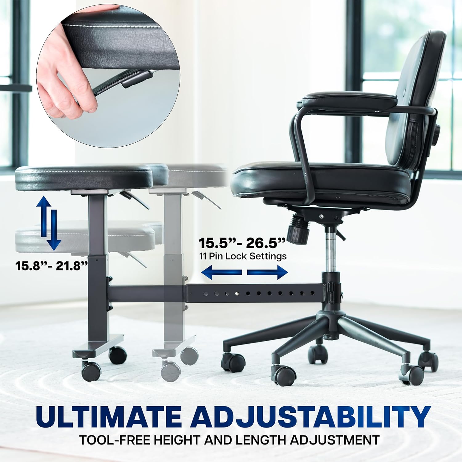 Office Footrest Cushion - Height Adjustable Retrofit Footrest for Office