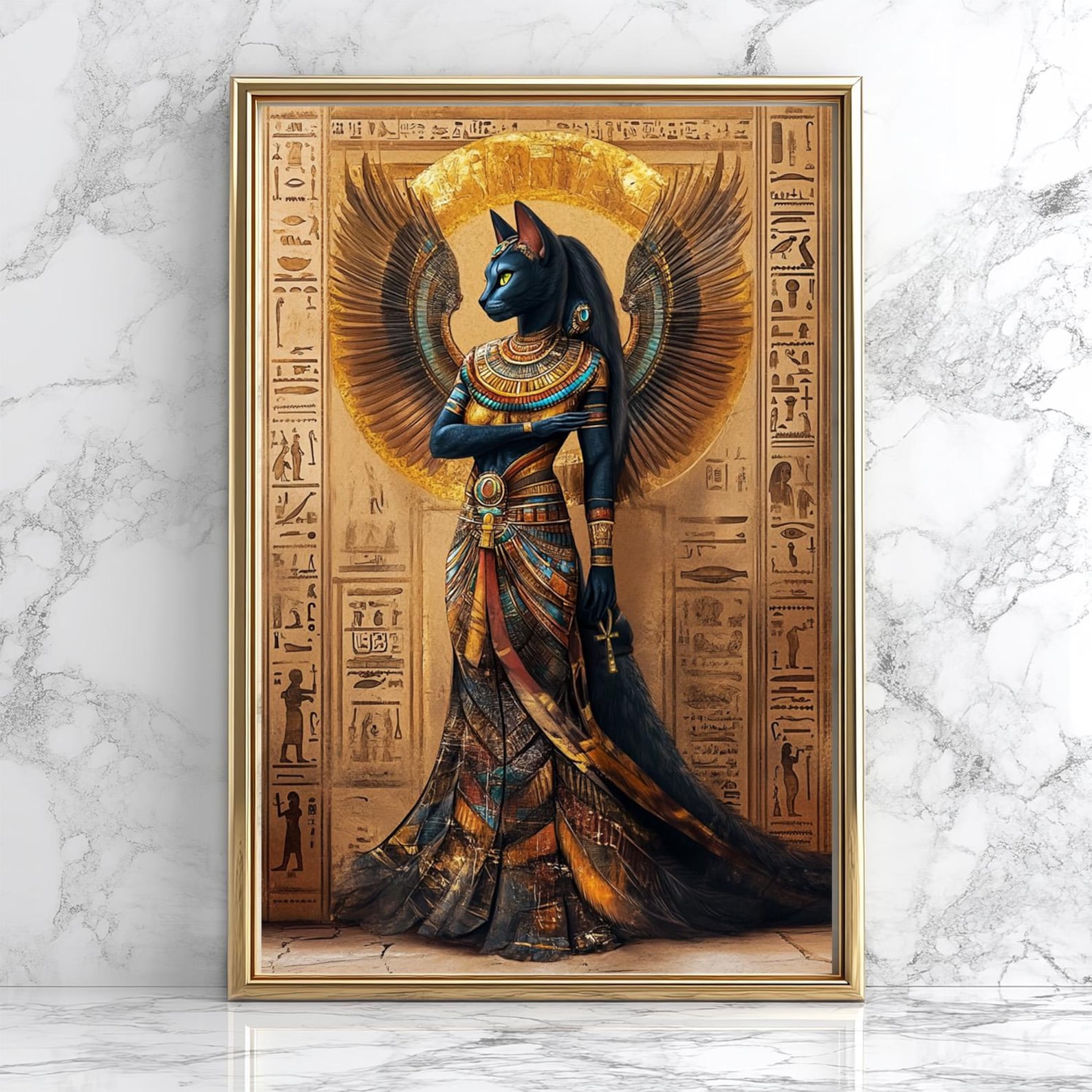 Office Furniture Modern - 1pc Retro Abstract Goddess Bastet Canvas