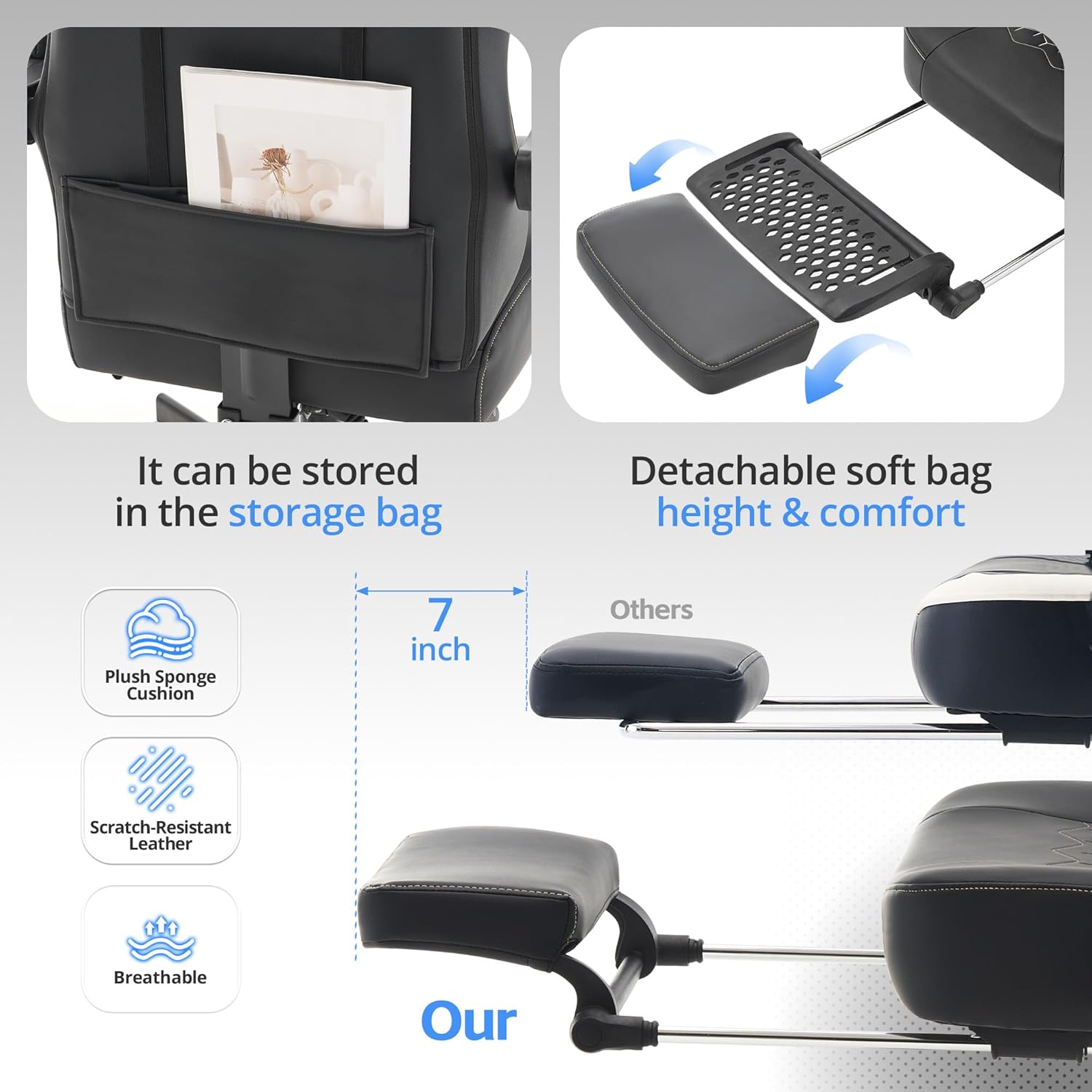 Gaming Chair with Pocket Sprin - Office Footrest Cushion บทวิจารณ์และราคา