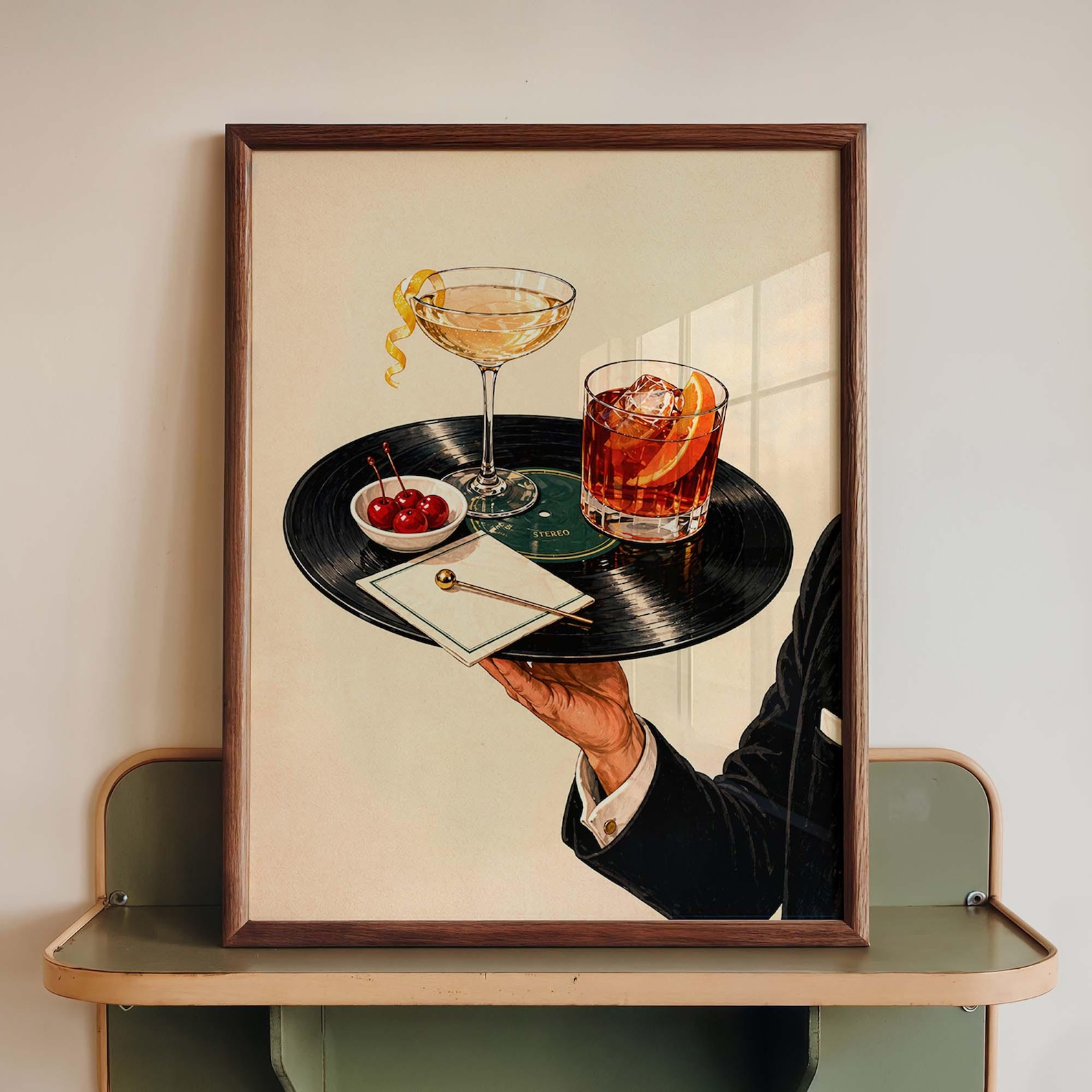 Vintage Vinyl Record Cocktail  - Office Furniture Modern บทวิจารณ์และราคา