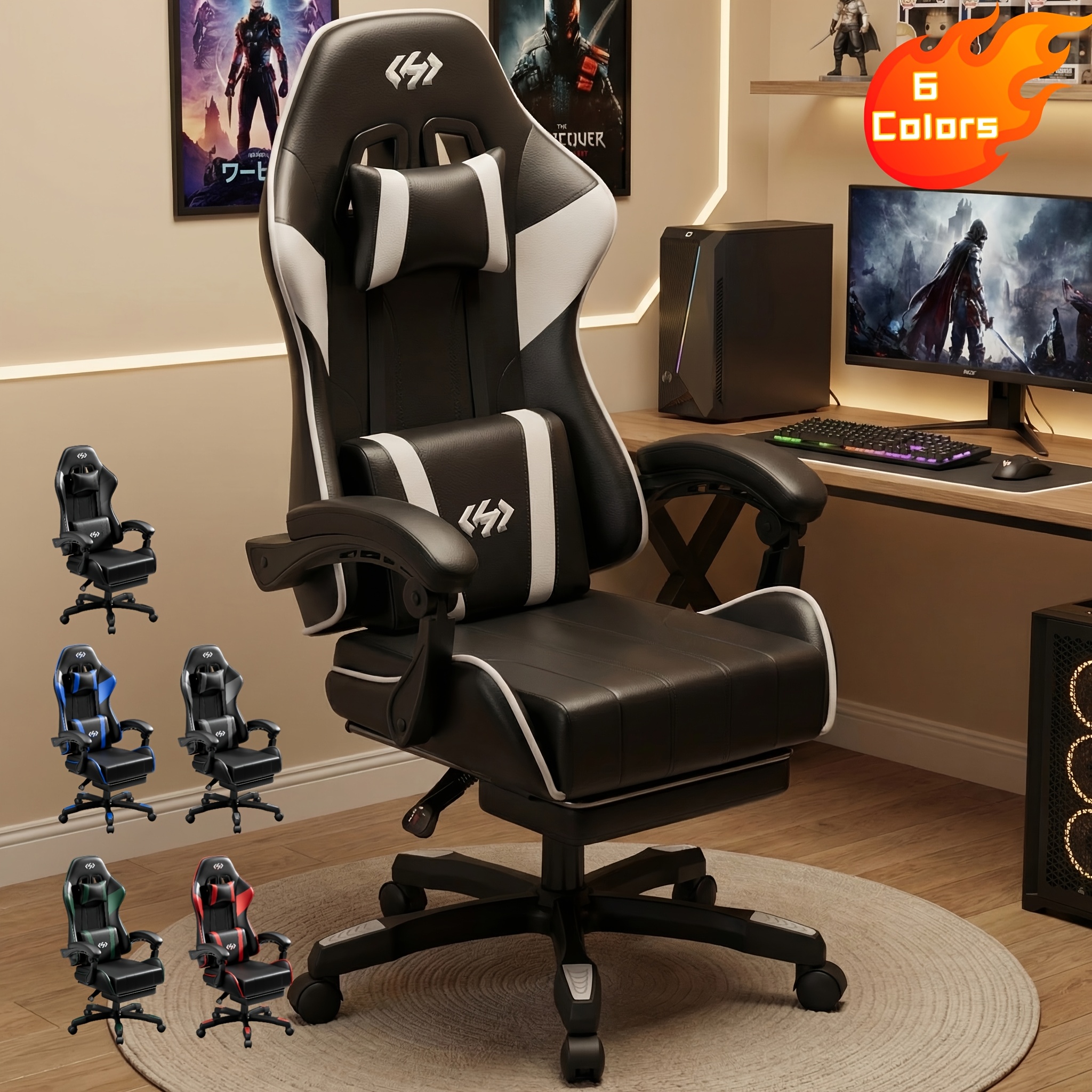 Ergonomic Gaming Chair with Sp - Office Footrest Cushion บทวิจารณ์และราคา