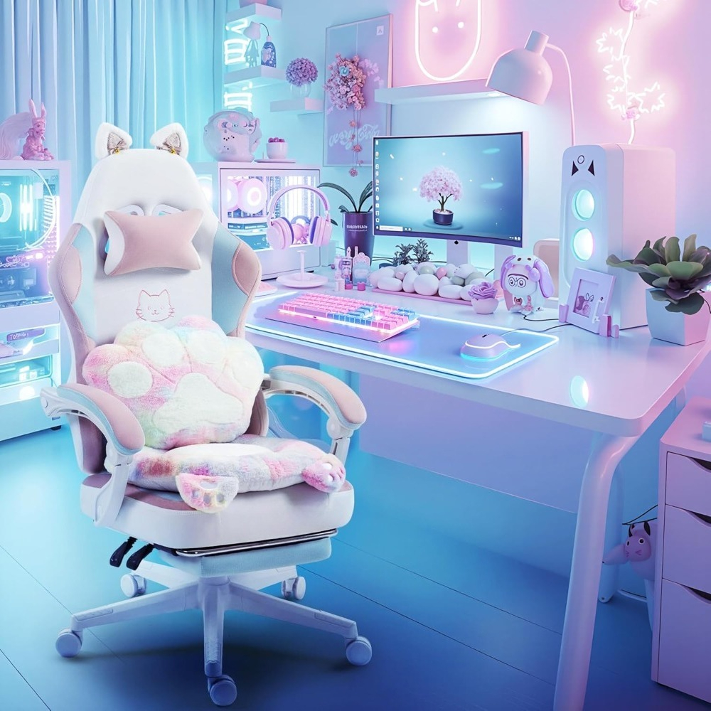 Gaming Chair Cute with Cat Ear - Office Footrest Cushion บทวิจารณ์และราคา