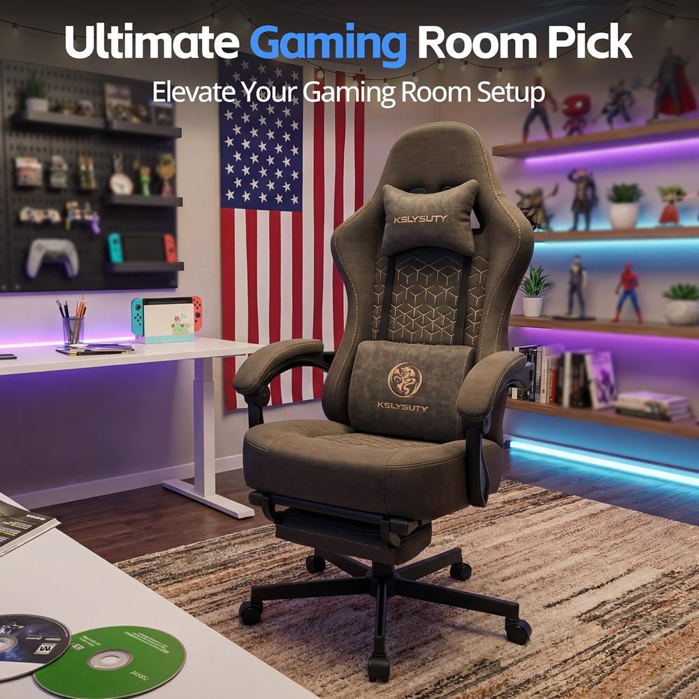 Breathable Leather Gaming Chai - Office Footrest Cushion บทวิจารณ์และราคา