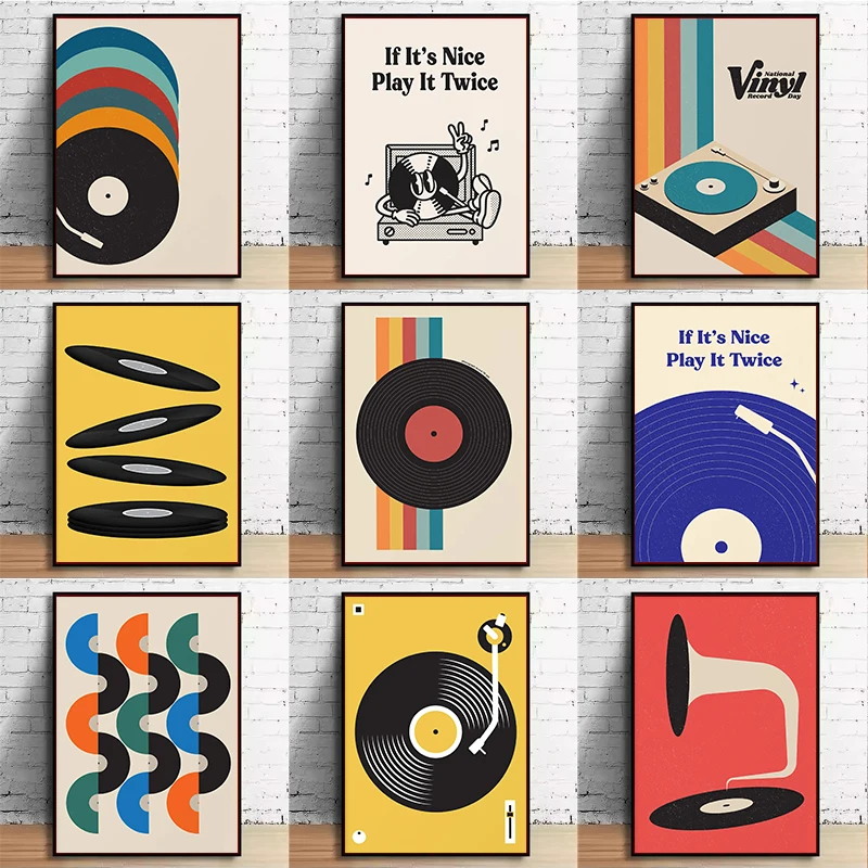 Mid Century Vinyl Record Canva - Office Furniture Modern บทวิจารณ์และราคา
