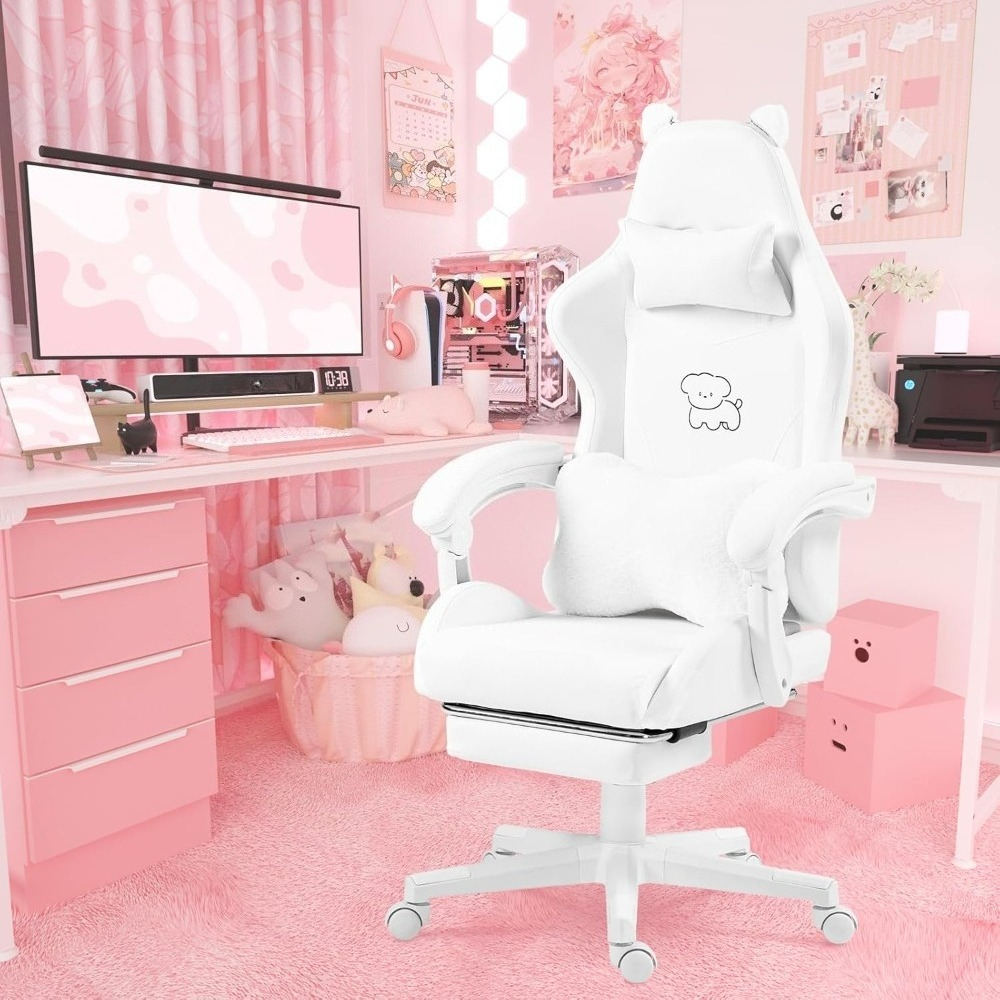 Cute Gaming Chair with Lumbar  - Office Footrest Cushion บทวิจารณ์และราคา