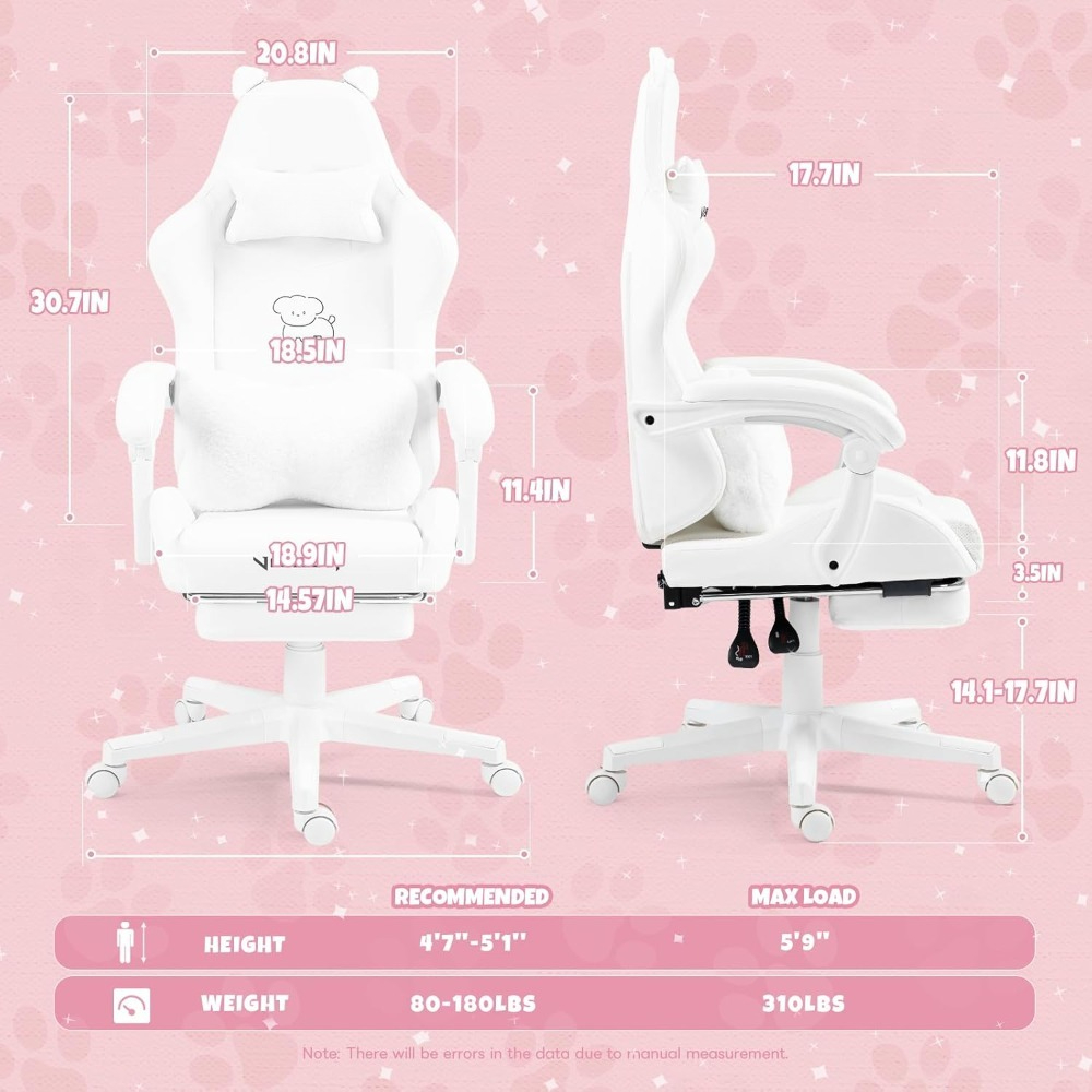 Cute Gaming Chair with Lumbar  - Office Footrest Cushion บทวิจารณ์และราคา