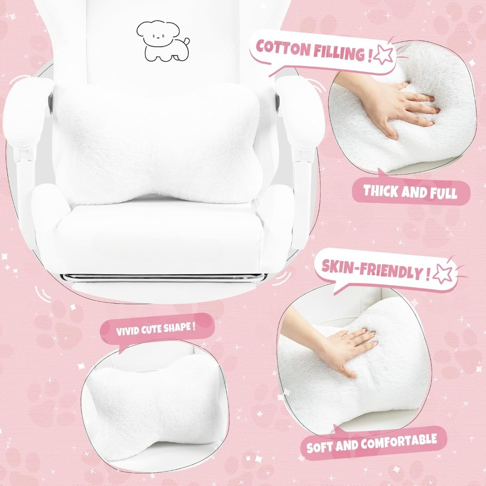 Cute Gaming Chair with Lumbar  - Office Footrest Cushion บทวิจารณ์และราคา