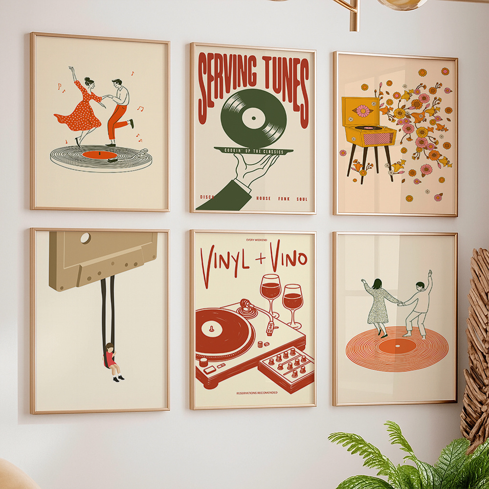 1pc Vintage Music Canvas Poste - Office Furniture Modern บทวิจารณ์และราคา