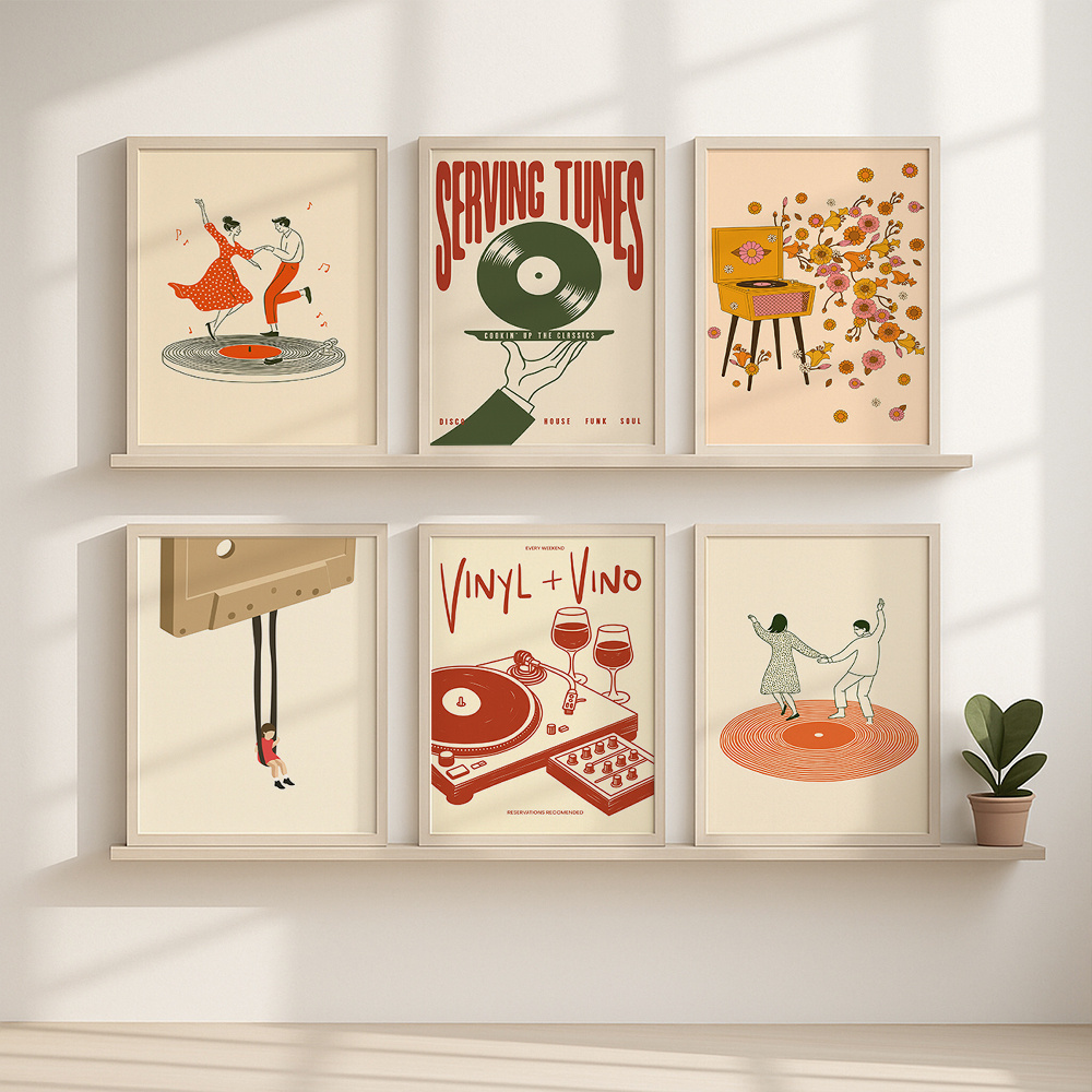 1pc Vintage Music Canvas Poste - Office Furniture Modern บทวิจารณ์และราคา