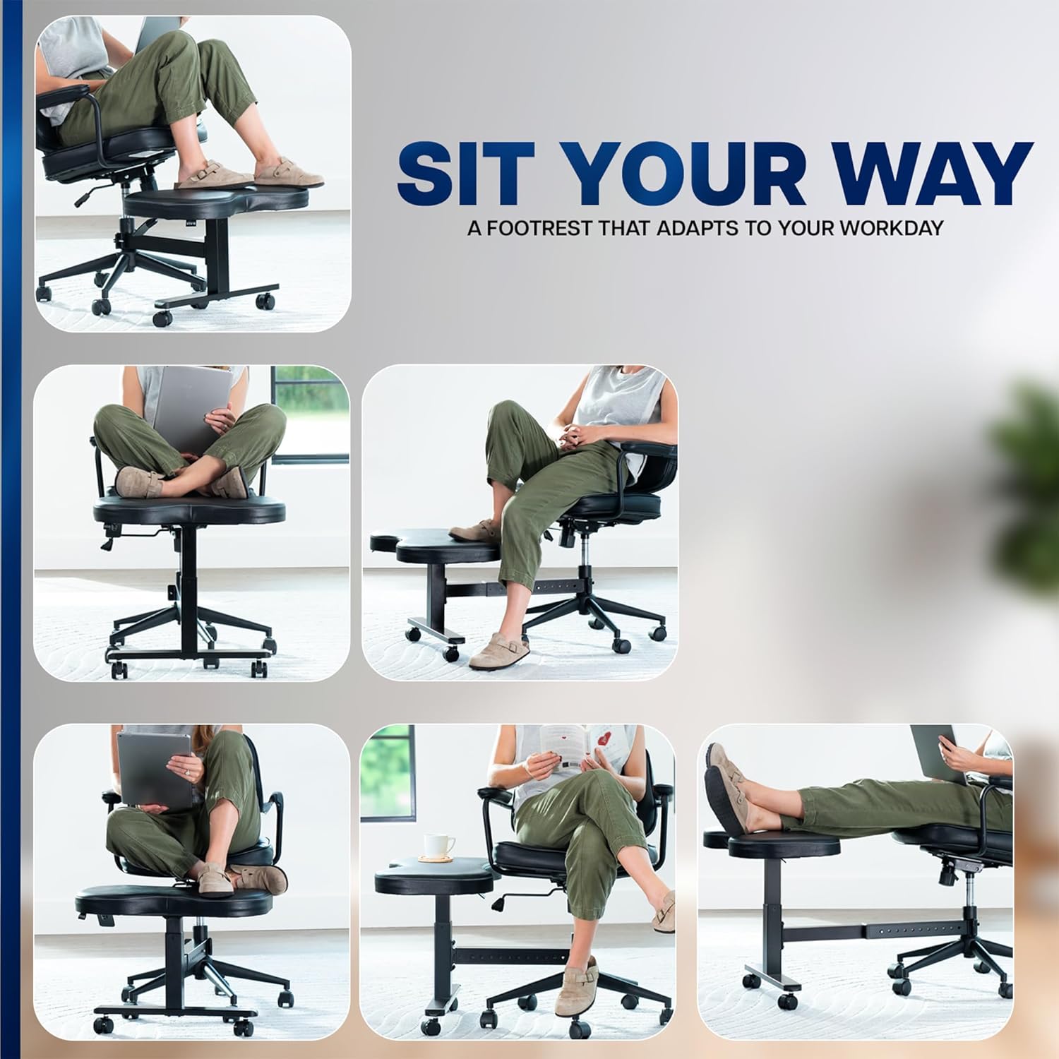 Height Adjustable Retrofit Foo - Office Footrest Cushion บทวิจารณ์และราคา