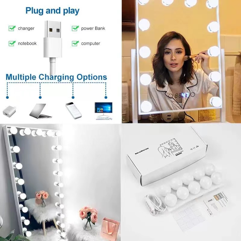 LED Light Paste Mirror Makeup  - Office Furniture Modern บทวิจารณ์และราคา