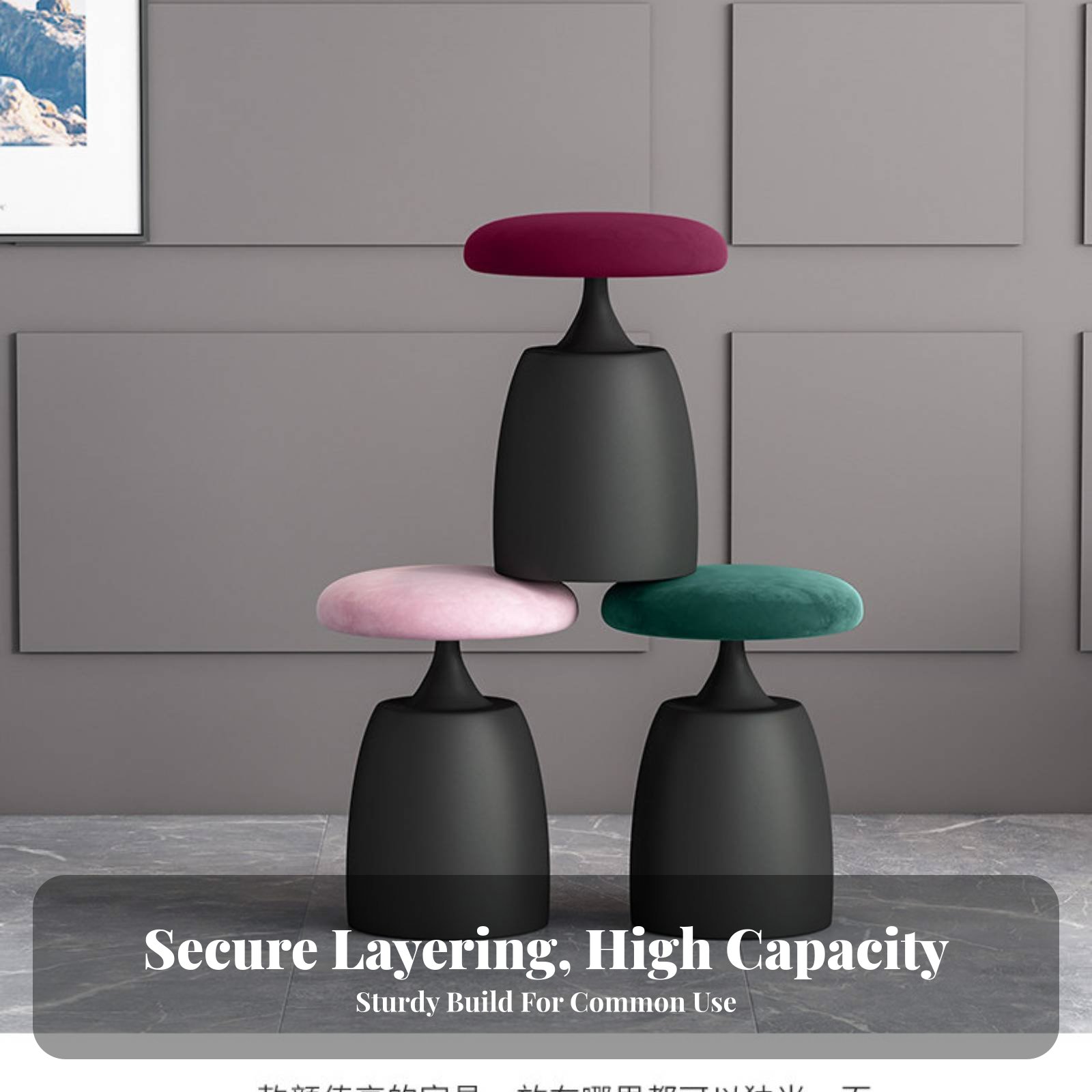 Round Upholstered Pouf Light L - Office Furniture Modern บทวิจารณ์และราคา