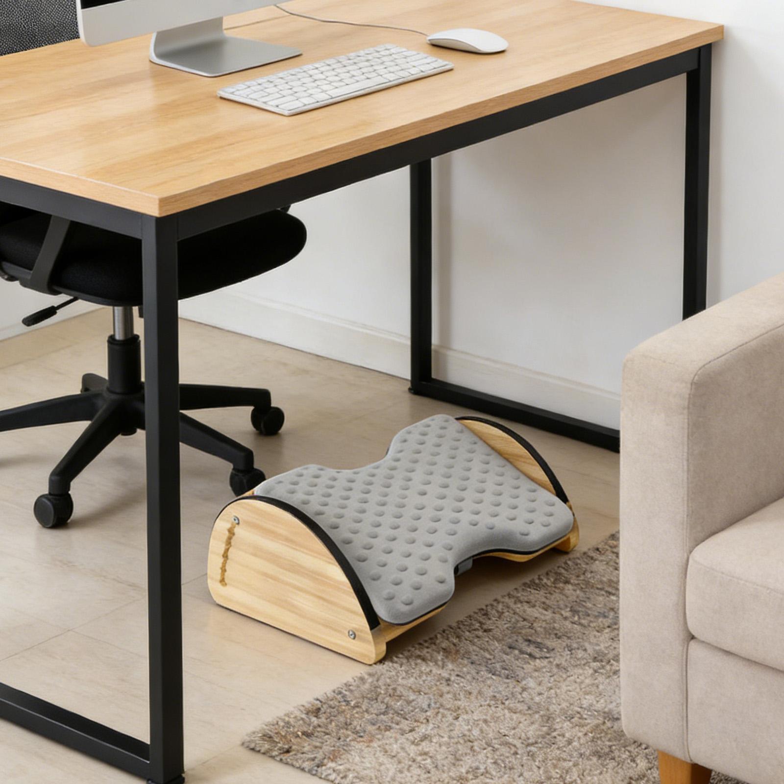 Adjustable Office Bamboo Footr - Office Footrest Cushion บทวิจารณ์และราคา