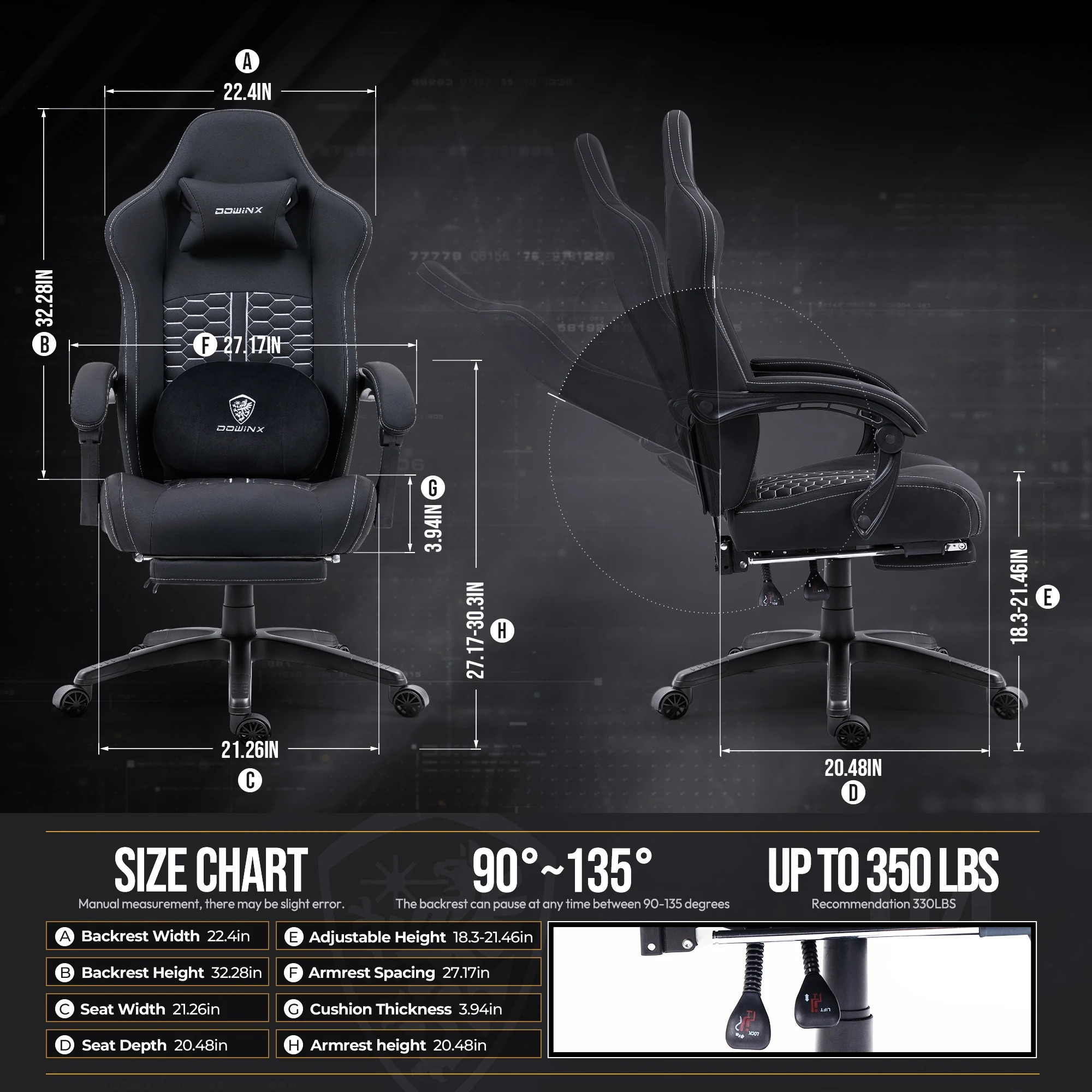 Ergonomic Gaming Computer Chai - Office Footrest Cushion บทวิจารณ์และราคา